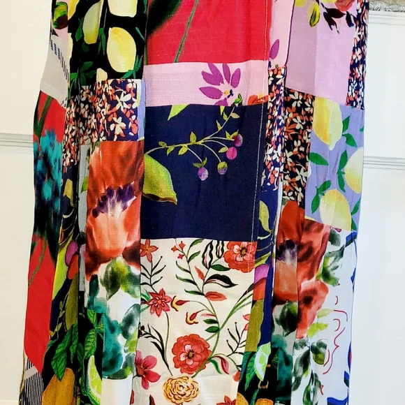 NWT-❤️-Desigual-Strappy Beach-Patch Work Wrap Maxi Dress-Size XS - Picture 8 of 16